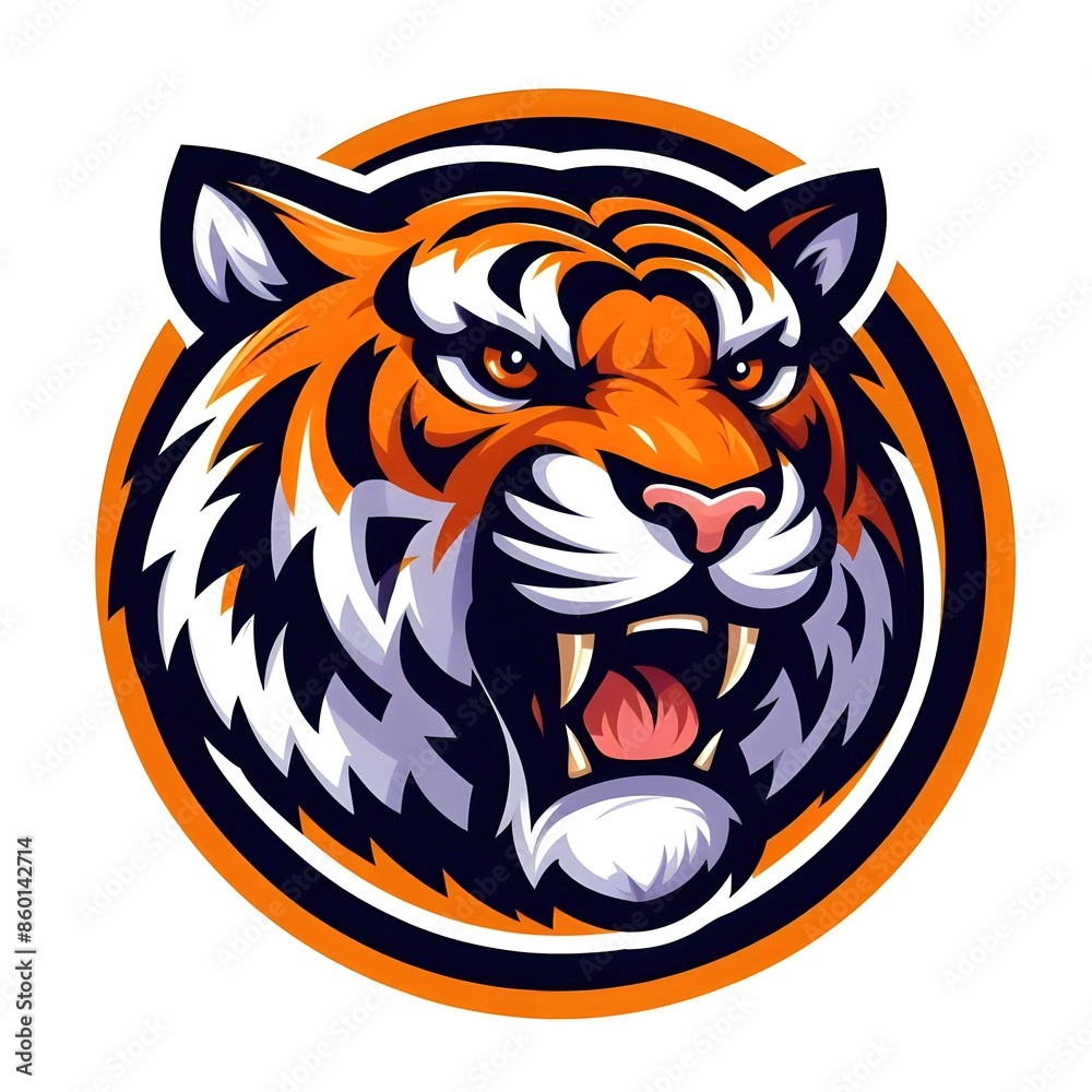tiger mascot logo in white background tiger mascot logo in white background