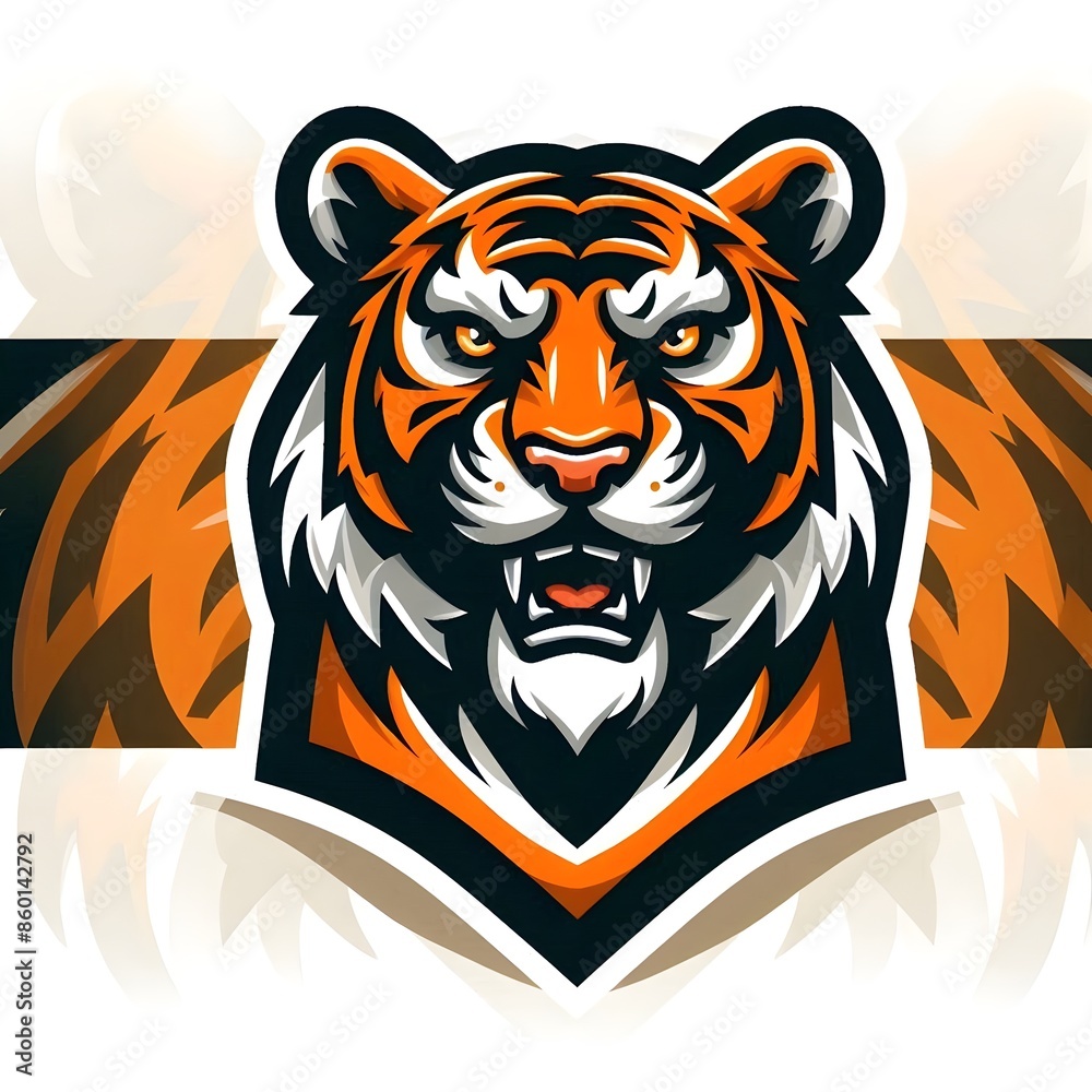 tiger mascot logo in white background tiger mascot logo in white background