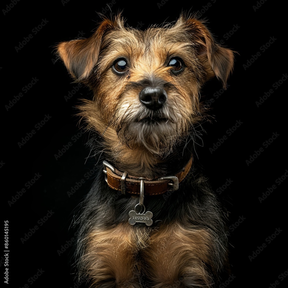 a dog with a dog collar looking at the camera a dog with a dog collar looking at the camera