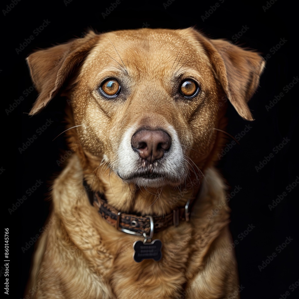 a dog with a dog collar looking at the camera a dog with a dog collar looking at the camera