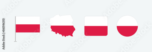Free Download Vector Poland flag. Set of Poland Flags Collection. 
 - GFXLoad