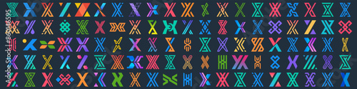 Mega collection letter x logo design. modern logotype x design with colorful. vector illustration