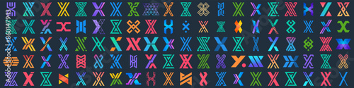 Mega collection letter x logo design. modern logotype x design with colorful. vector illustration