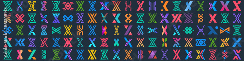 Mega collection letter x logo design. modern logotype x design with colorful. vector illustration