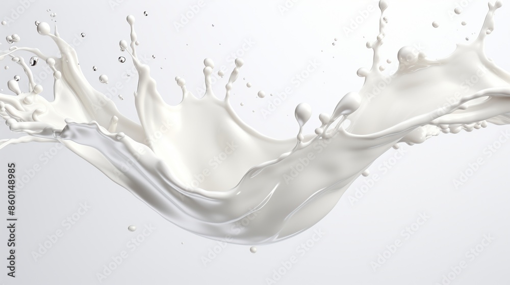 Dynamic Milk Splash on a White Background Dynamic Milk Splash on a White Background