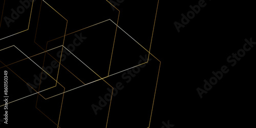 Vector abstract geometric pattern with crossing thin golden lines on black background. Abstract colorful golden and white geometric square. white paper texture and business ,card, flyer brushers . 
