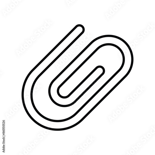 paper clip icon with white background vector stock illustration