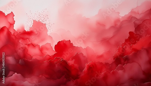 abstract red watercolor background generative ai photo