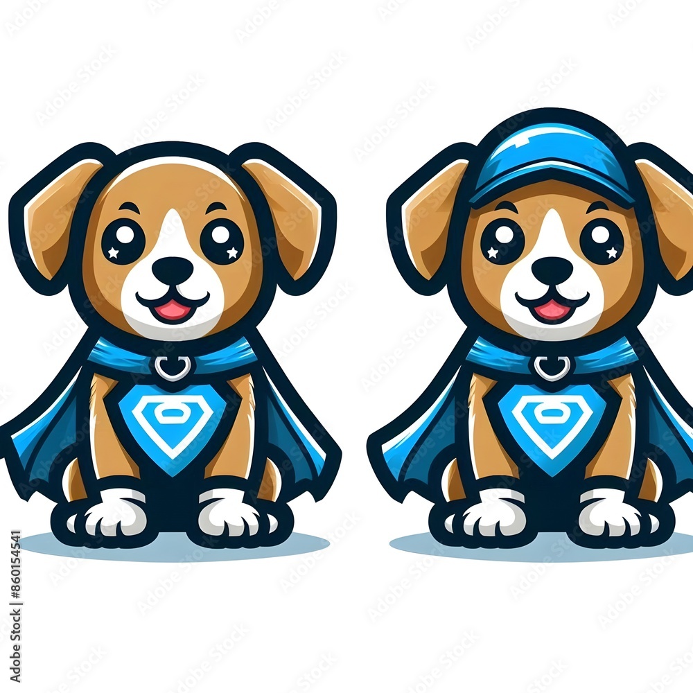 Fototapeta premium puppy mascot logo on white background