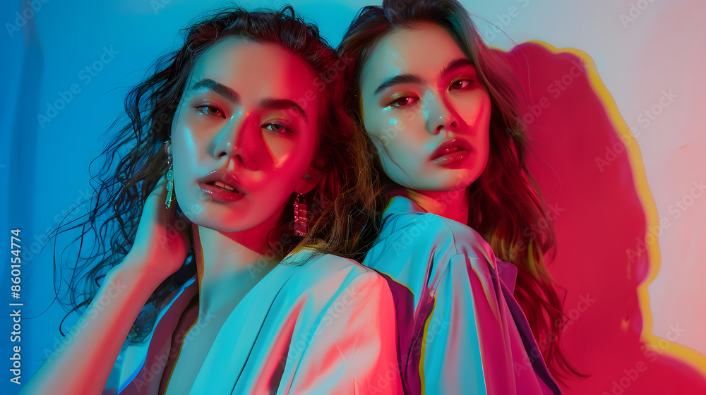 Obraz premium fashionable girls : Generative AI