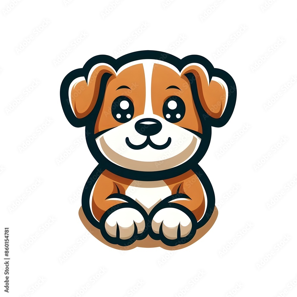 Fototapeta premium puppy mascot logo on white background