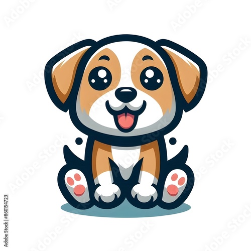 puppy mascot logo on white background © mdabu