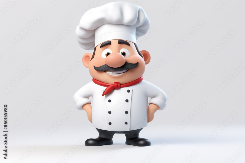 3d character cartoon chef on white paper background full body isloted background
3d character cartoon chef on white paper background full body isloted background