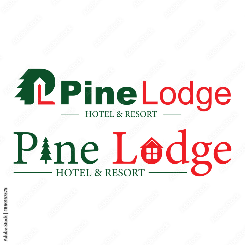 Obraz premium Pine Lodge letter logo vector illustration design