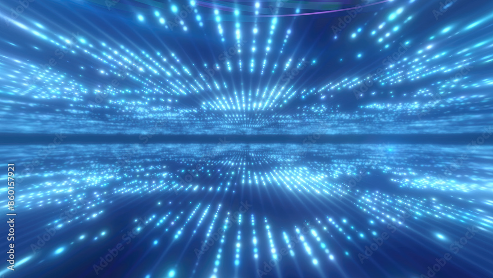 Abstract blue glowing energy hi-tech lines and digital particles tunnel with bokeh effect background Abstract blue glowing energy hi-tech lines and digital particles tunnel with bokeh effect background