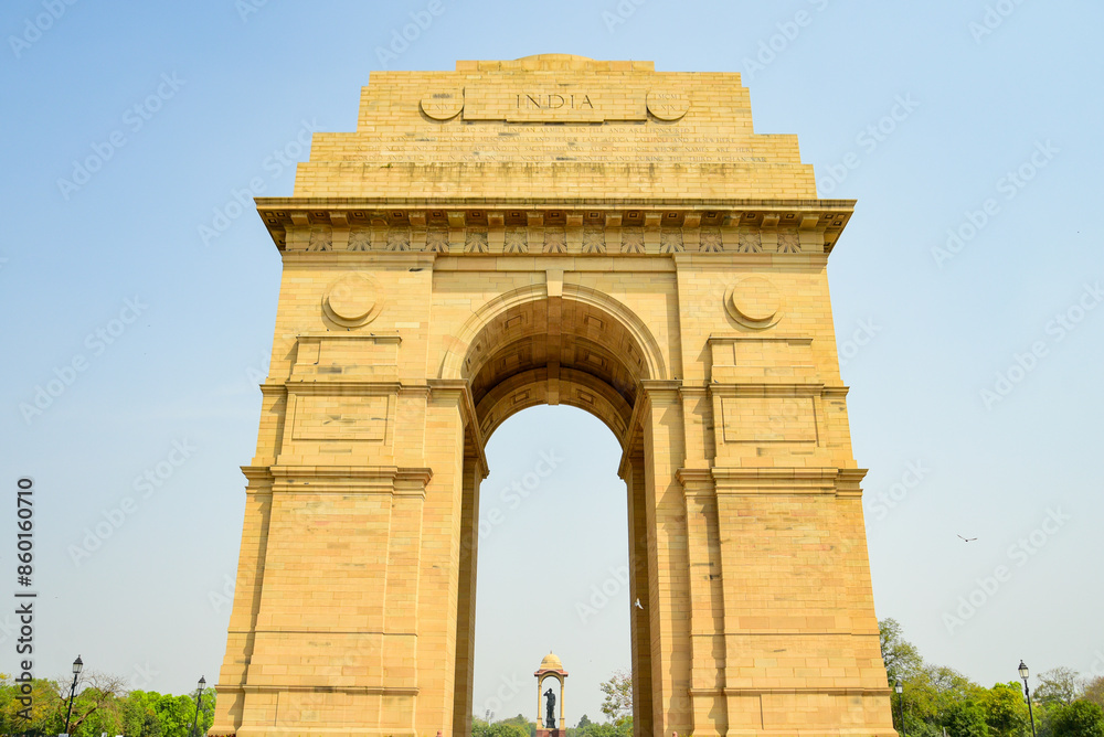 インドデリーにあるインド門の風景Scenery of India Gate in Delhi, India インドデリーにあるインド門の風景Scenery of India Gate in Delhi, India