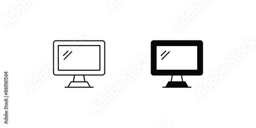 computer moniter icon with white background vector stock illustration photo
