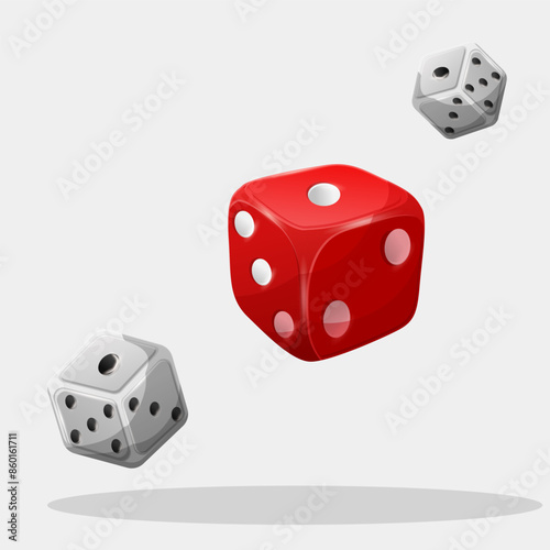 Dice clip art illustration, take a chance with modern style of dices