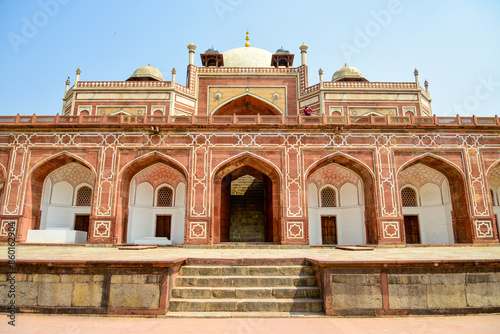 インドのデリーにあるフマユーン廟のとても美しい風景Very beautiful scenery of Humayun's Tomb in Delhi, India photo