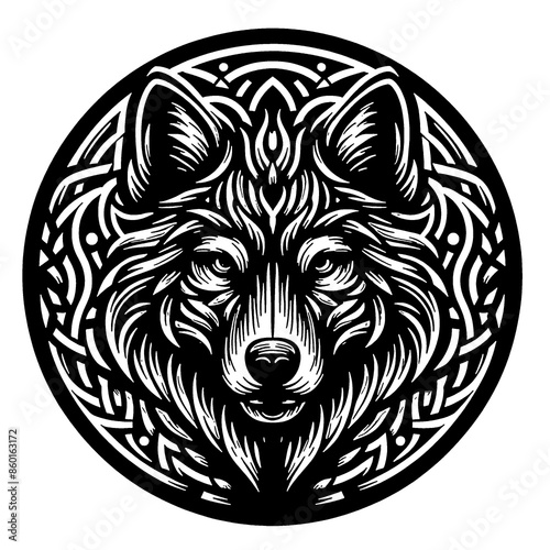 black and white pattern Animal vector illustration
 photo