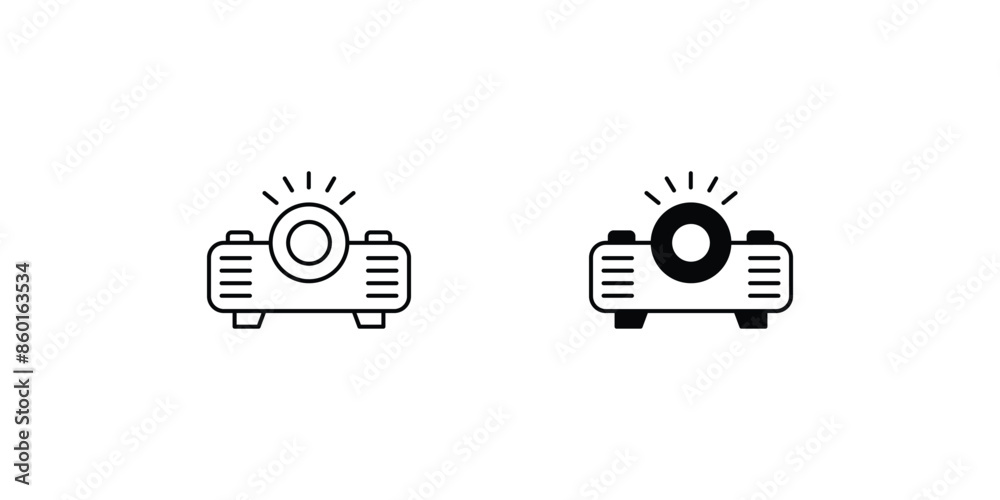 projector icon with white background vector stock illustration projector icon with white background vector stock illustration