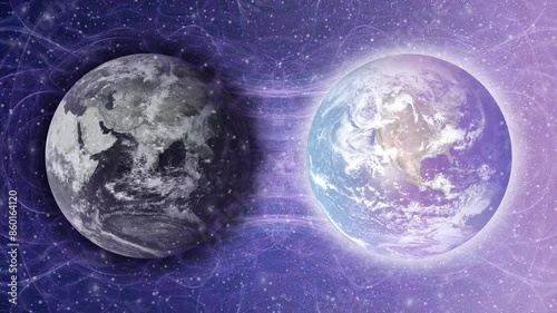New Earth Split Illustration, Meditation Visualization, Video, Animation