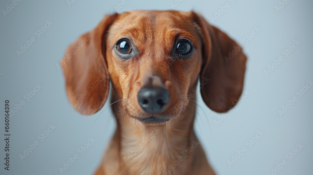 Cute Hound Dog, Dachshund. Isolated against a vibrant blue background. Pet. Dog. Canine. Cute Hound Dog, Dachshund. Isolated against a vibrant blue background. Pet. Dog. Canine.