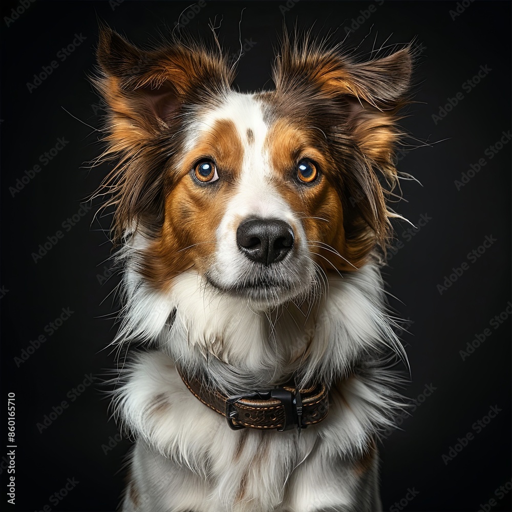 a dog with a dog collar looking at the camera a dog with a dog collar looking at the camera
