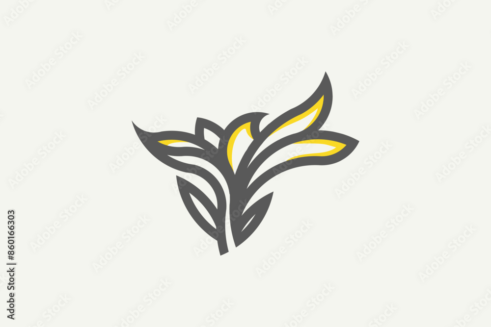 Illustration vector graphic of yellow flower. Good for logo