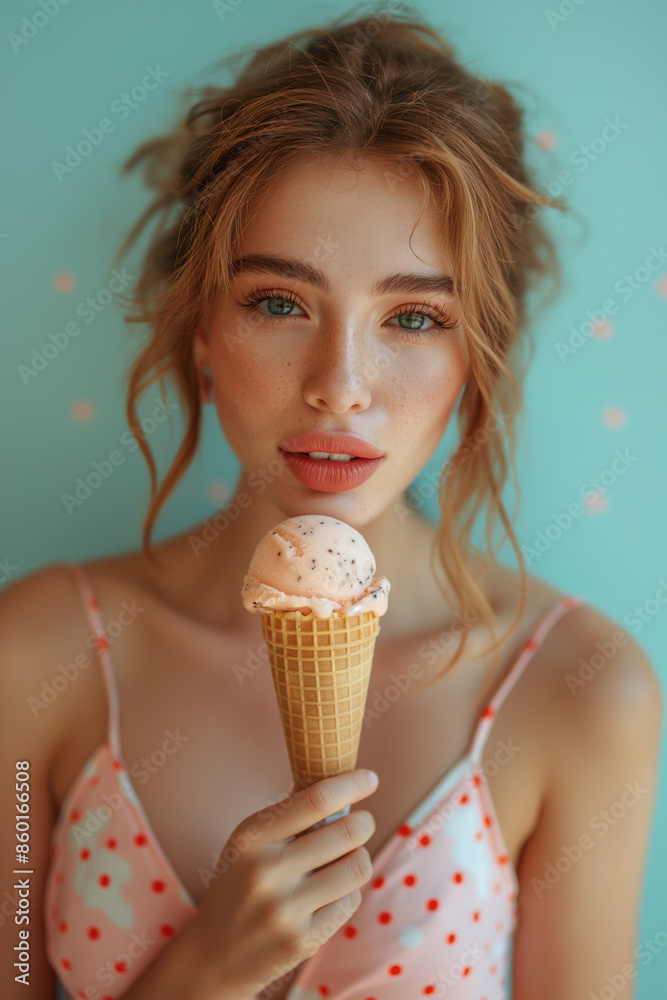 Frau isst Eis Frau isst Eis