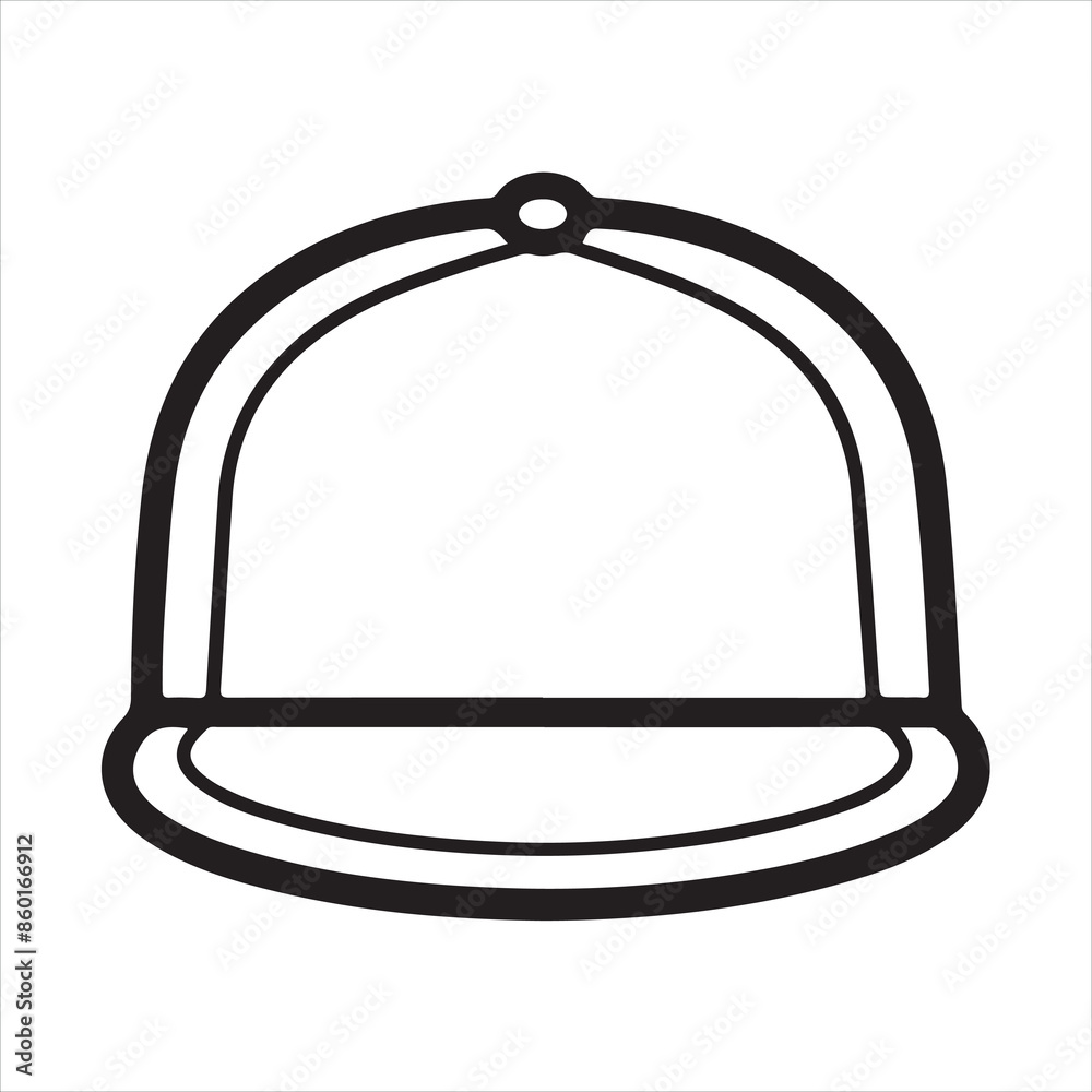 cap single Line Icon Vector Design outline. cap single Line Icon Vector Design outline.