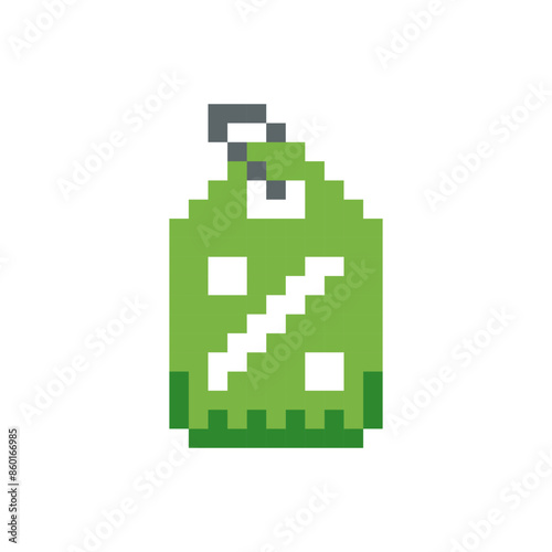 Discount price tag 8 bit icon, price tag pixel item for game interface, Discount game element resource.