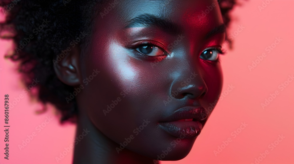 Vibrant blush adding a healthy glow to facial contours in detail Vibrant blush adding a healthy glow to facial contours in detail