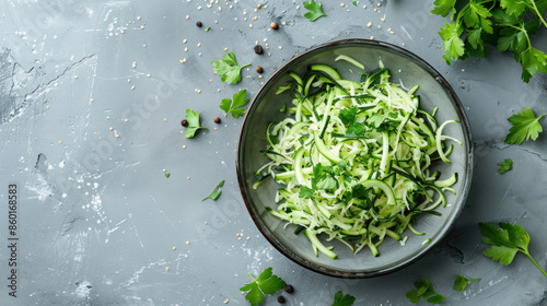 Shredded Zucchini and Fritter Preparation in Daroonwan Bowl