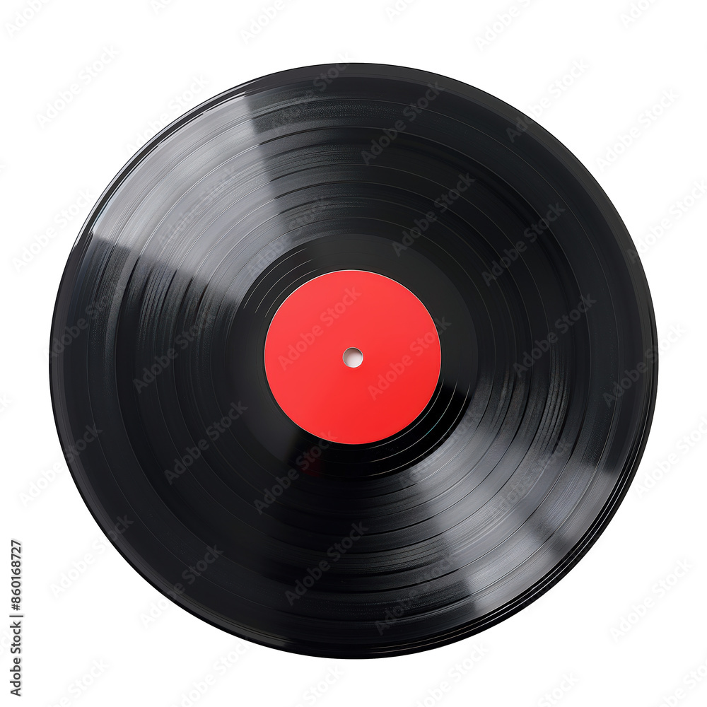 Classic Black Vinyl Record with Red Label Classic Black Vinyl Record with Red Label