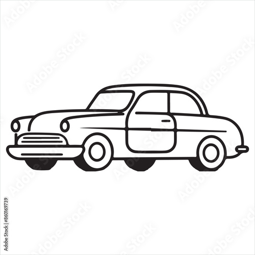 car single Line Icon Vector Design outline.
