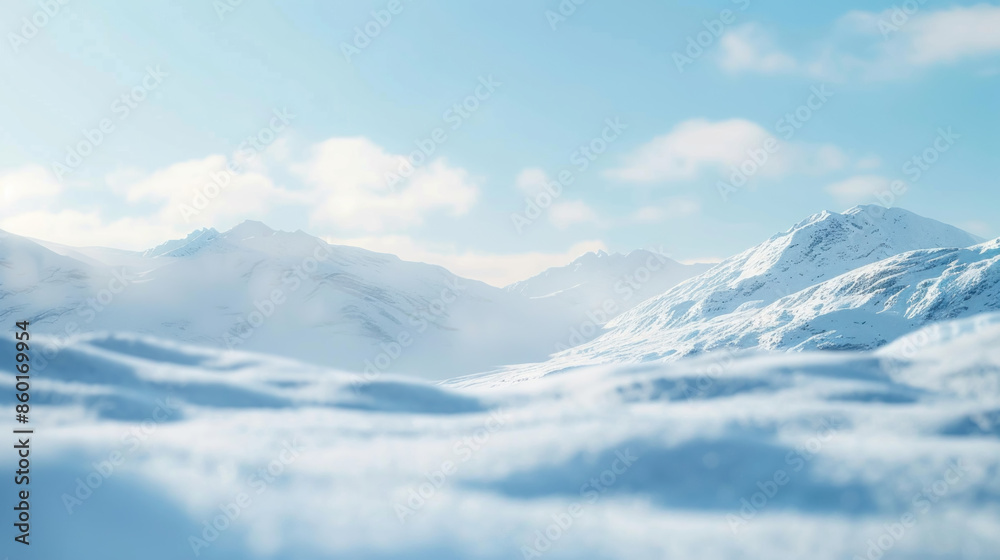 Snowy Mountain Clearing on Bright Day Snowy Mountain Clearing on Bright Day