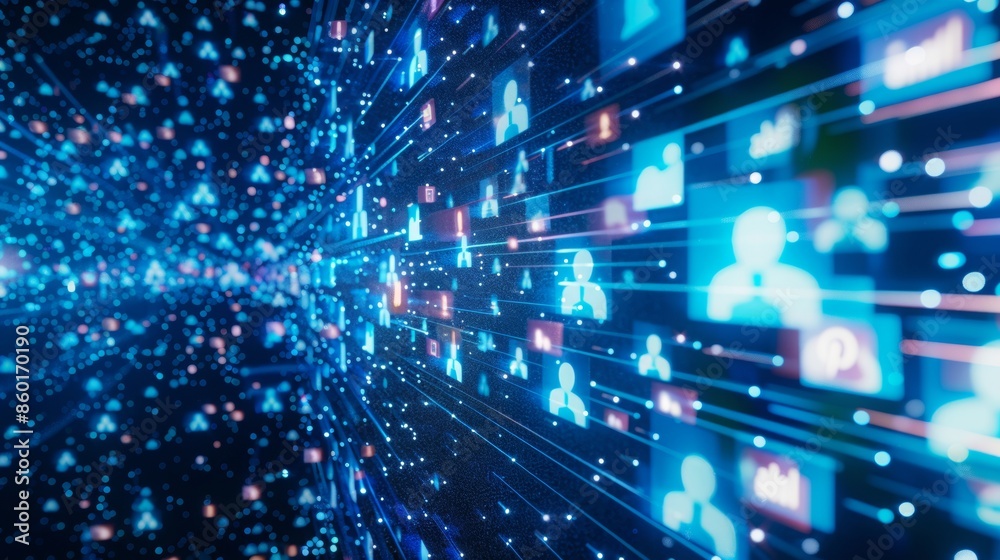 set of social media profiles all over on a wall set of social media profiles all over on a wall