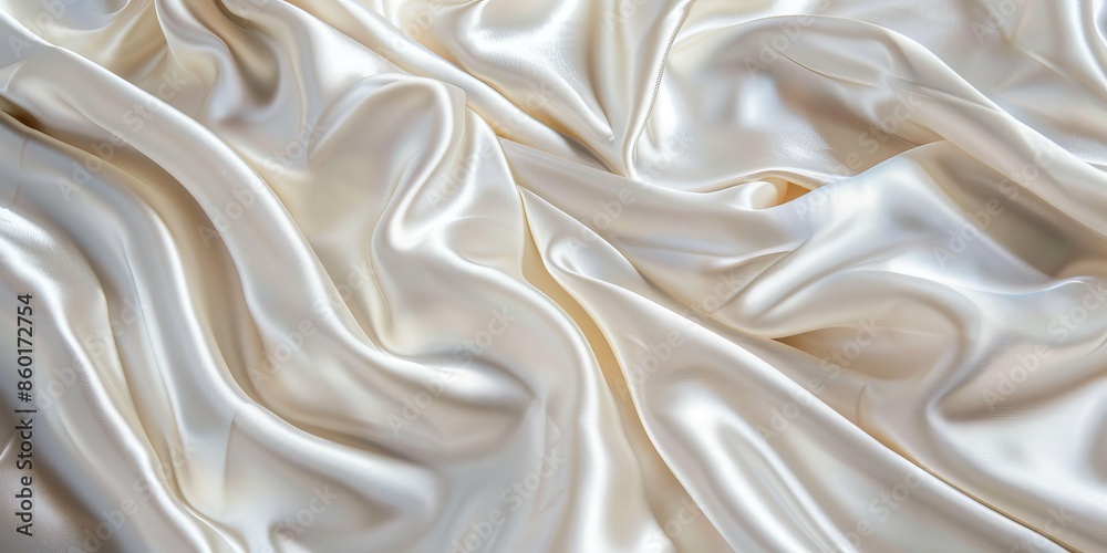 Obraz premium White Satin Fabric Draped In Soft Folds