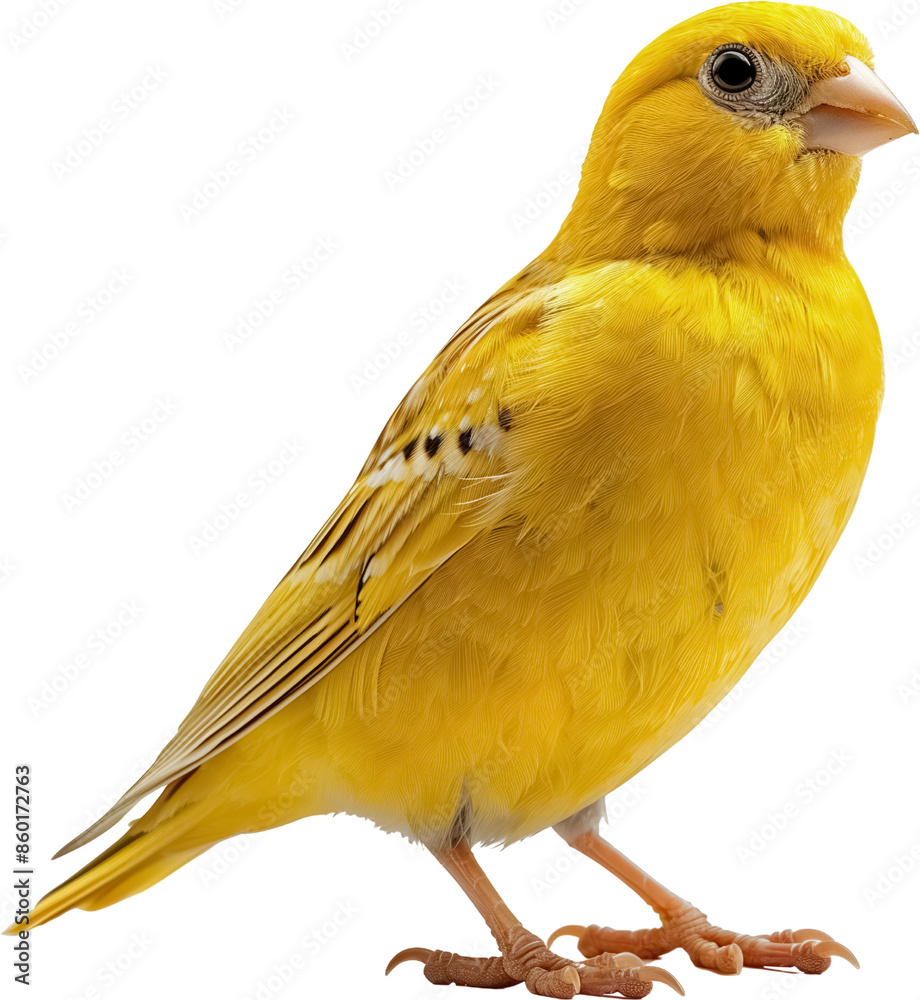 Golden Canary Radiance: A portrait of a vibrant yellow canary, its feathers aglow against a pristine white backdrop, Canaries bird American Singer isolated on transparent background Golden Canary Radiance: A portrait of a vibrant yellow canary, its feathers aglow against a pristine white backdrop, Canaries bird American Singer isolated on transparent background