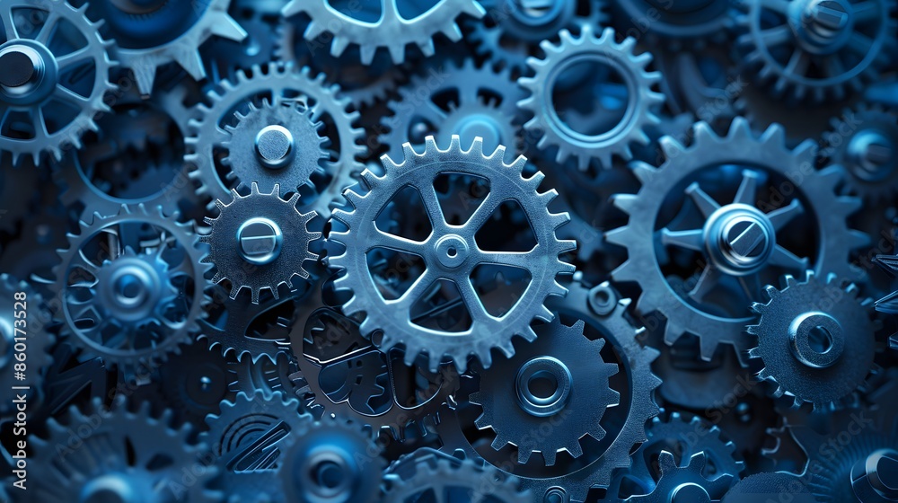 A network of gears and cogs working together seamlessly, representing efficiency A network of gears and cogs working together seamlessly, representing efficiency