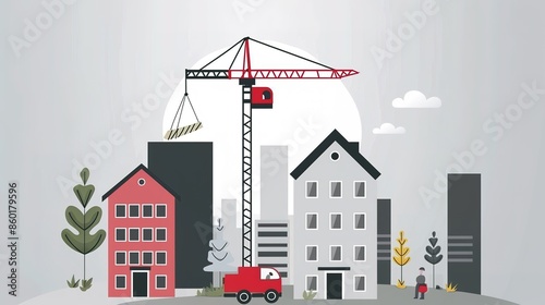 a crane over a new many-storeyed block of flats