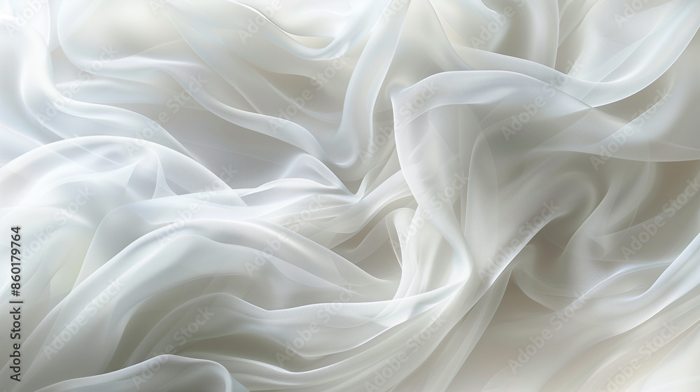 White fabric flowing in wind, looks soft and elegant White fabric flowing in wind, looks soft and elegant