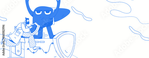 National Liver Protection Day Medical Characters Flat Vector Concept Operation Hand Drawn Illustration
