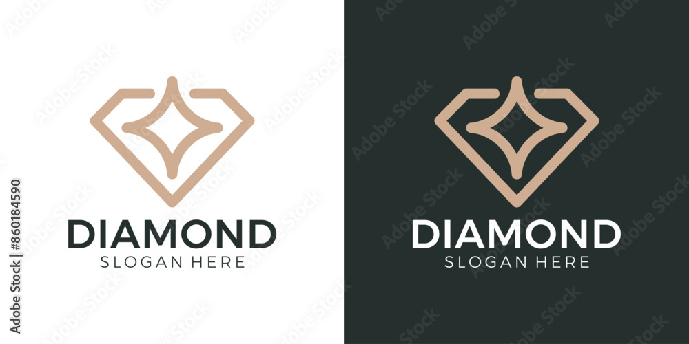 Luxurious jewelry logo design template. Diamond logo with abstract star geometric line model vector graphic design. Symbol, icon, creative. Luxurious jewelry logo design template. Diamond logo with abstract star geometric line model vector graphic design. Symbol, icon, creative.