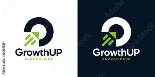 Modern growth logo design. Abstract arrow shapes graphic vector. Symbol, icon, creative.
