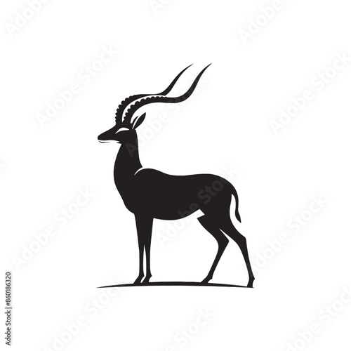 Antelope silhouette for modern designs and ideas - wildlife silhouette - antelope illustration - minimalistic antelope vector
