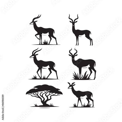 Versatile antelope silhouette for creative work - mammal silhouette
