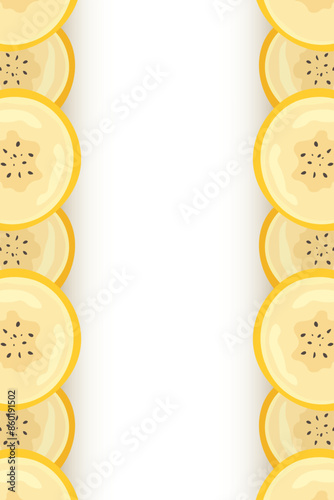 Pieces of banana slice snack. Topical resh banana slice cut fruit. National Banana Day
