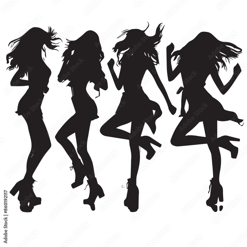 silhouettes of dancing girls silhouettes of dancing girls